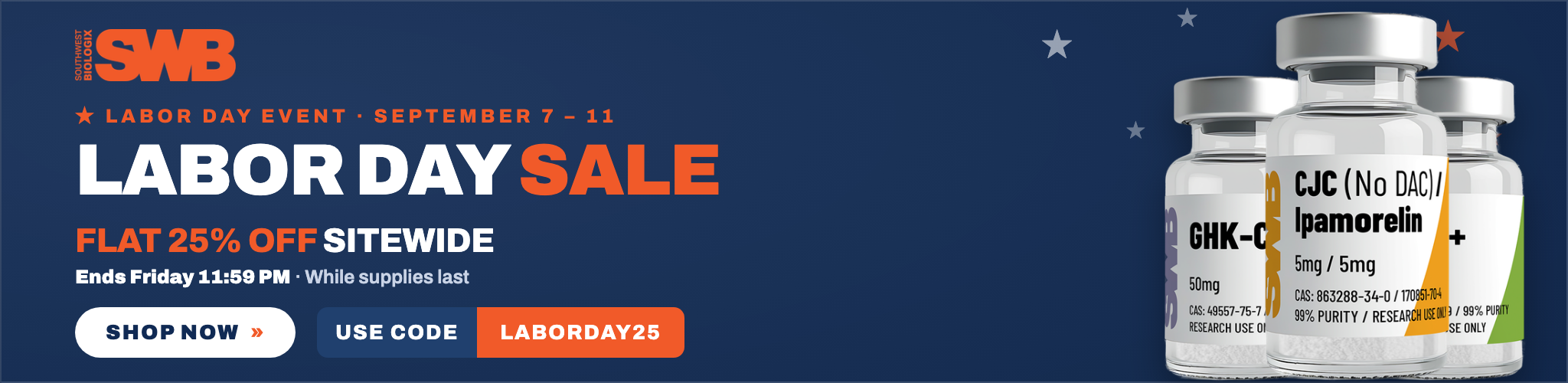 Labor Day Sale – flat 25% off sitewide with code LABORDAY25, September 7–11